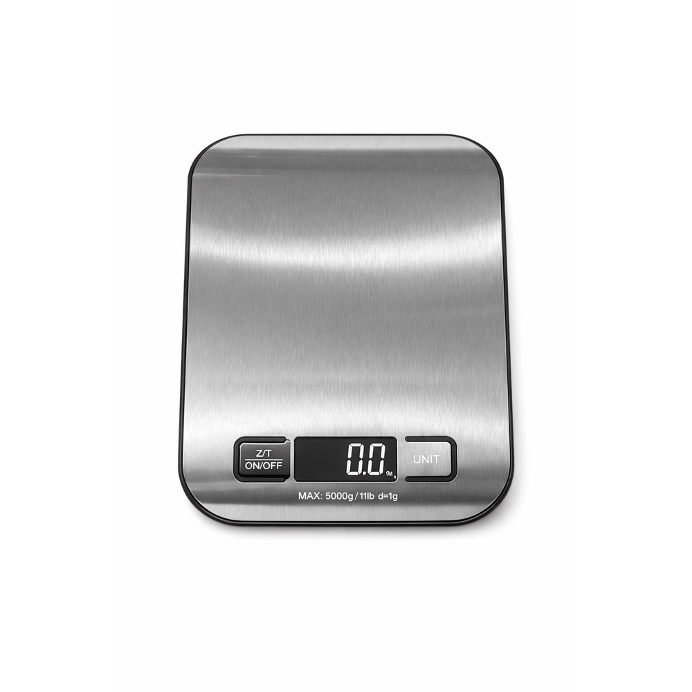 Digital Kitchen & Postal Scale | Stainless Steel | 11lb/5kg 1g Accuracy | Silver